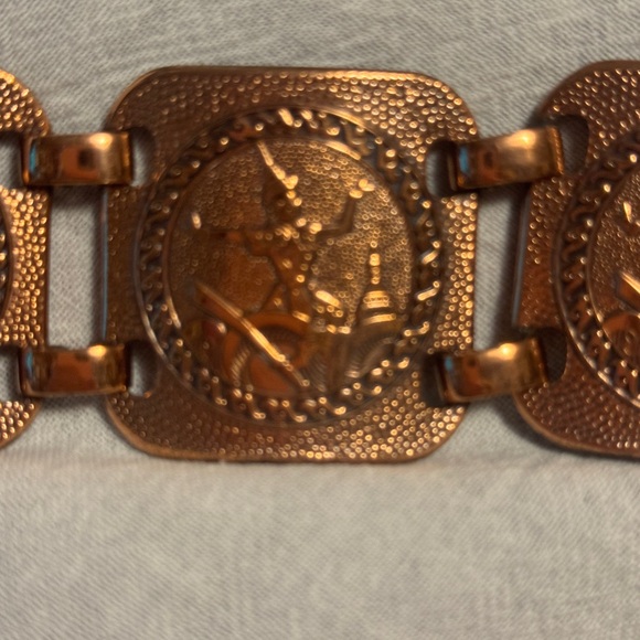 Vintage Copper Siam Dancer Large Link Bracelet - Picture 2 of 5